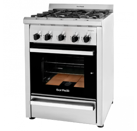 Cocina Profesional - Multi Gas, Puerta de vidrio y parrilla - 60 cm.