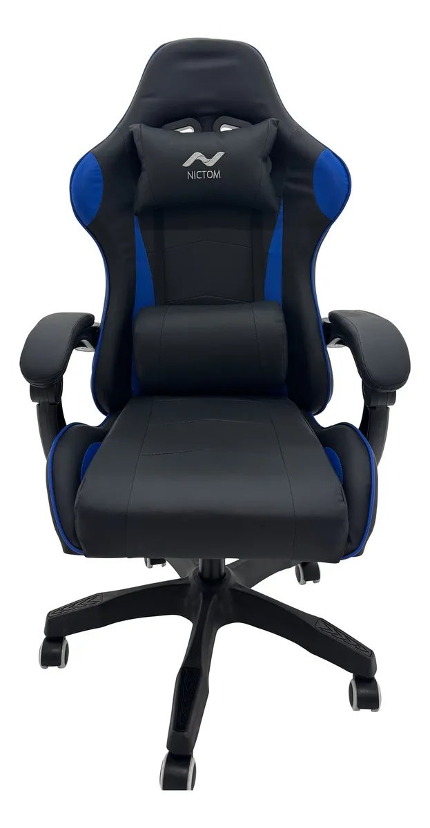 Silla Gamer Ergonomica Pc Reclinable Oficina Nictom Color Azul Material Del Tapizado Cuero Sintético