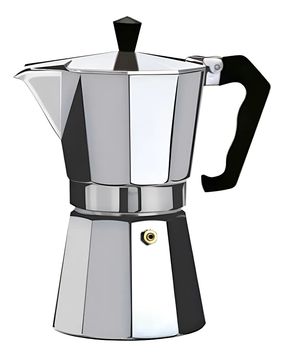 Cafetera Italiana 6 Pocillos Aluminio Crystal Rock Plateada