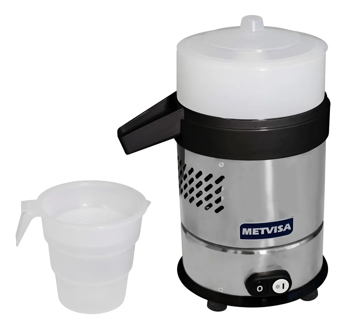 Exprimidor eléctrico Metvisa ESP industrial 186.425W 50Hz plateado y negro
